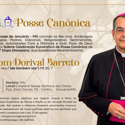 Filho do clero da Arquidiocese de Montes Claros, Dom Dorival Barreto toma posse como Bispo de Januária